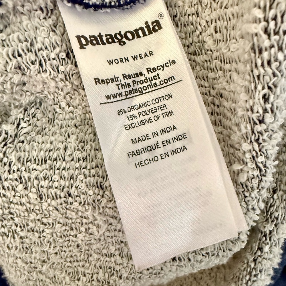 Patagonia Organic Cotton Women’s Navy Blue Long Sleeve Dress Worn Wear Cozy - Picture 4 of 6